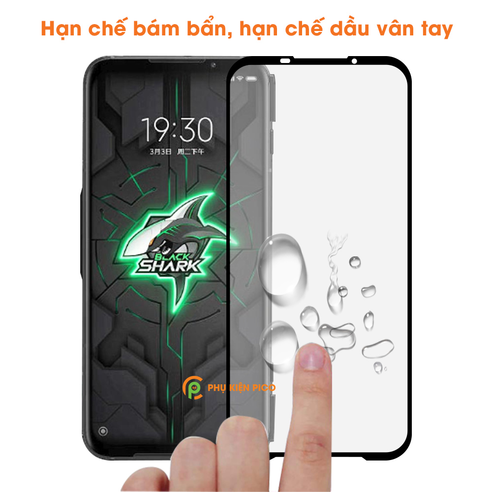 Kính cường lực Black Shark 3 Pro chính hãng Monqiqi full viền siêu mỏng độ cứng 9H