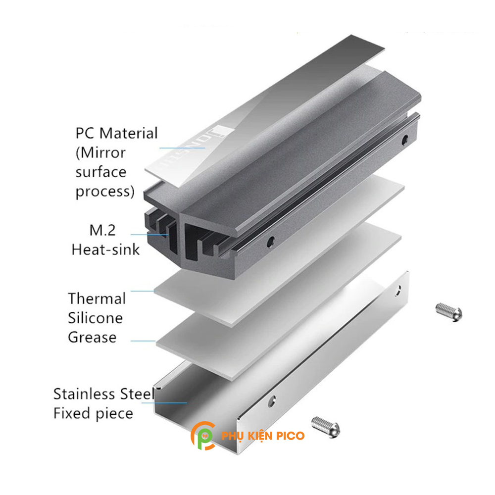 Tản nhiệt SSD M2 Radiator chính hãng Jonsbo giảm nhiệt ổ cứng nhôm nguyên khối