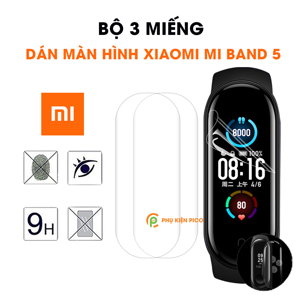Dán màn hình Mi Band 5 bộ 3 miếng bảo vệ vòng đeo tay PPF cao cấp – Combo3