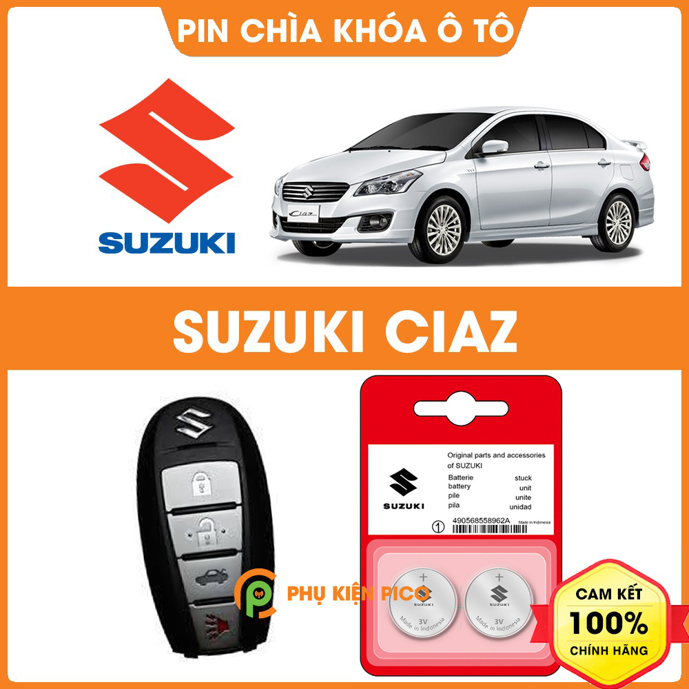 Pin chìa khóa ô tô Suzuki Ciaz chính hãng Suzuki sản xuất tại Indonesia 3V