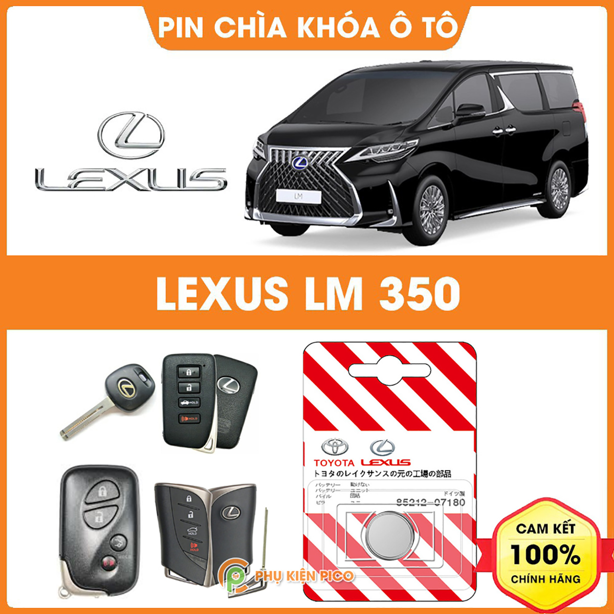Pin chìa khóa ô tô Lexus LM 350 chính hãng sản xuất theo công nghệ Nhật Bản – Pin chìa khóa Lexus LM 350