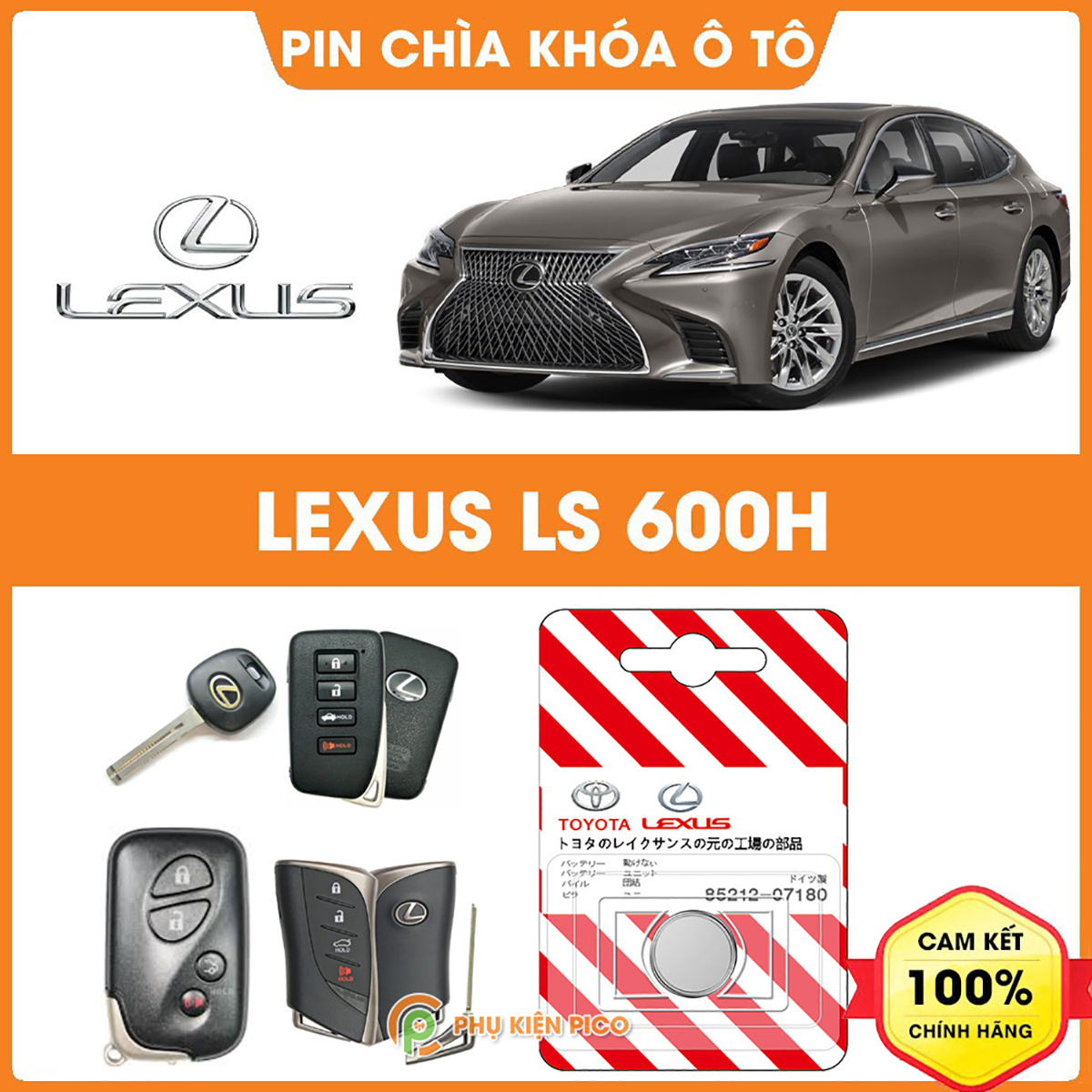Pin chìa khóa ô tô Lexus LS 600h chính hãng sản xuất theo công nghệ Nhật Bản – Pin chìa khóa Lexus LS 600h