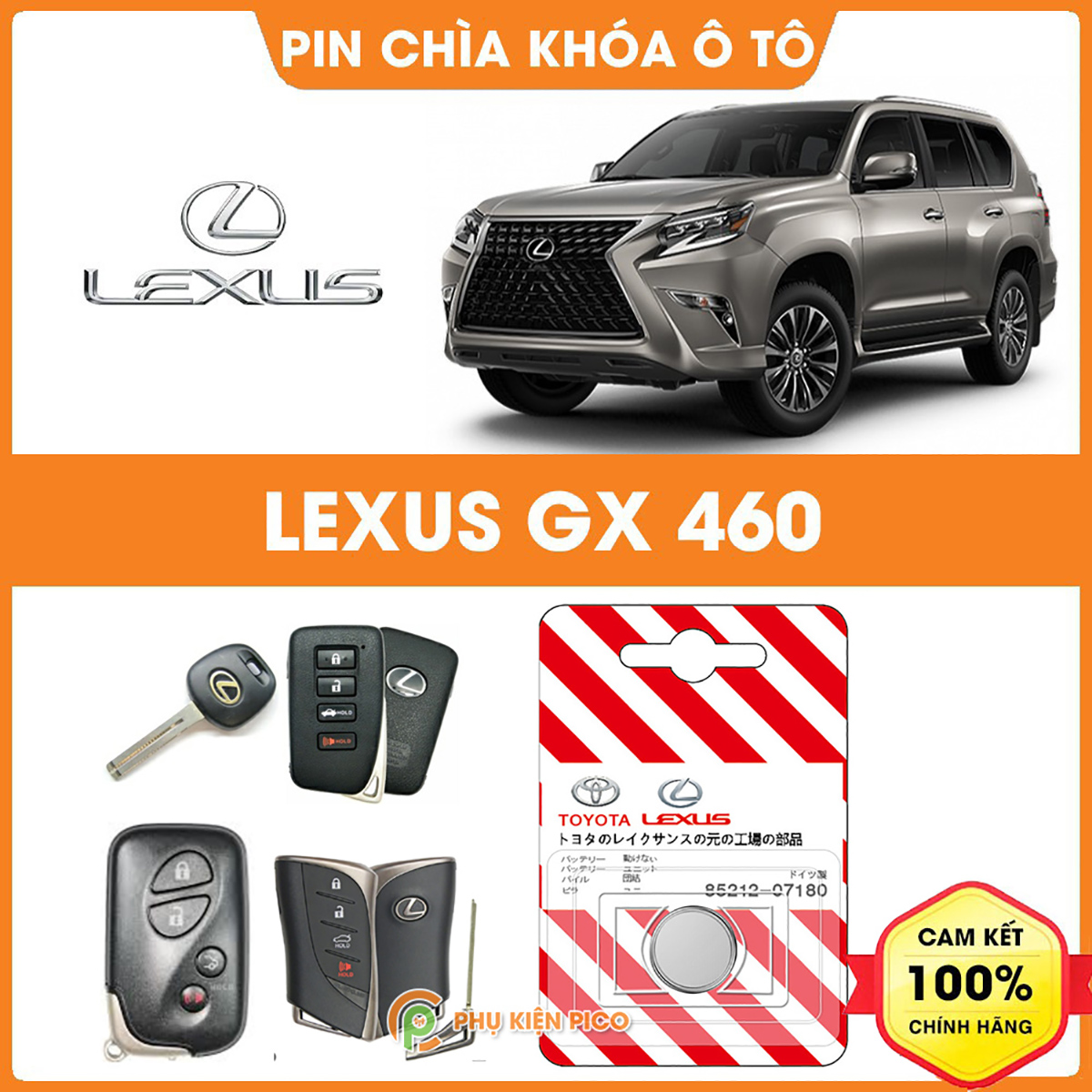 Pin chìa khóa ô tô Lexus GX 460 chính hãng sản xuất theo công nghệ Nhật Bản – Pin chìa khóa Lexus GX 460