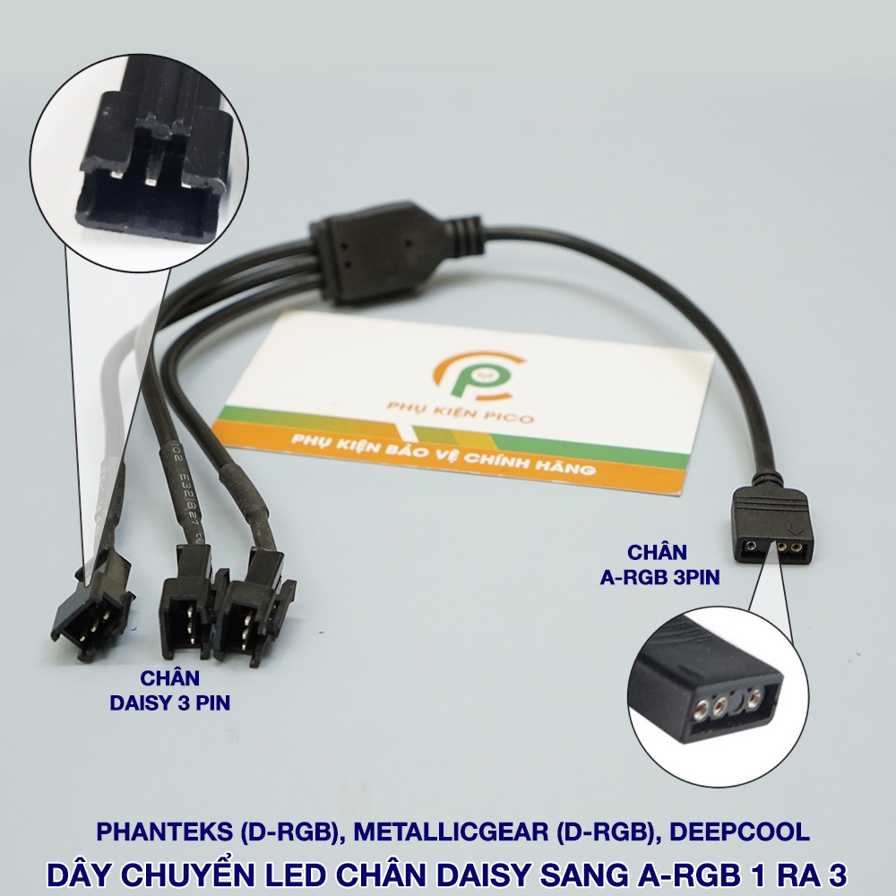 Dây chia RGB và dây chia ARGB – Dây chuyển đổi LED RGB/ ARGB sang Daisy Chain cho đèn LED và quạt Case Phanteks, Deepcool