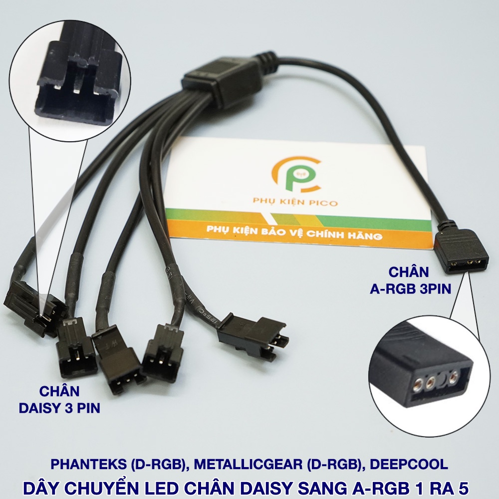 Dây chia RGB và dây chia ARGB – Dây chuyển đổi LED RGB/ ARGB sang Daisy Chain cho đèn LED và quạt Case Phanteks, Deepcool