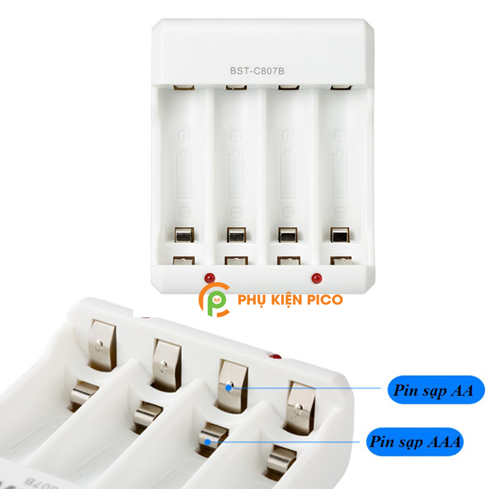 Bộ sạc C807B và 4 Pin sạc Beston AA 1200 mAh, AAA 1300 mAh có thể sạc lại nhiều lần - combo2