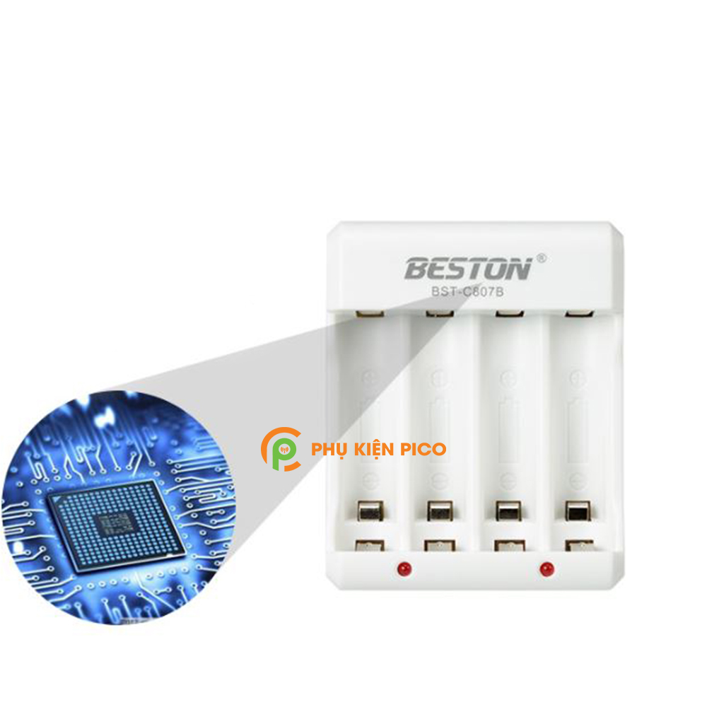 Bộ sạc C807B và 4 Pin sạc Beston AA 1200 mAh, AAA 1300 mAh có thể sạc lại nhiều lần - combo2