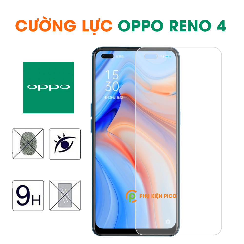 Kính cường lực Oppo Reno 4 trong suốt full màn hình độ cứng 9H chống va đập trầy xước