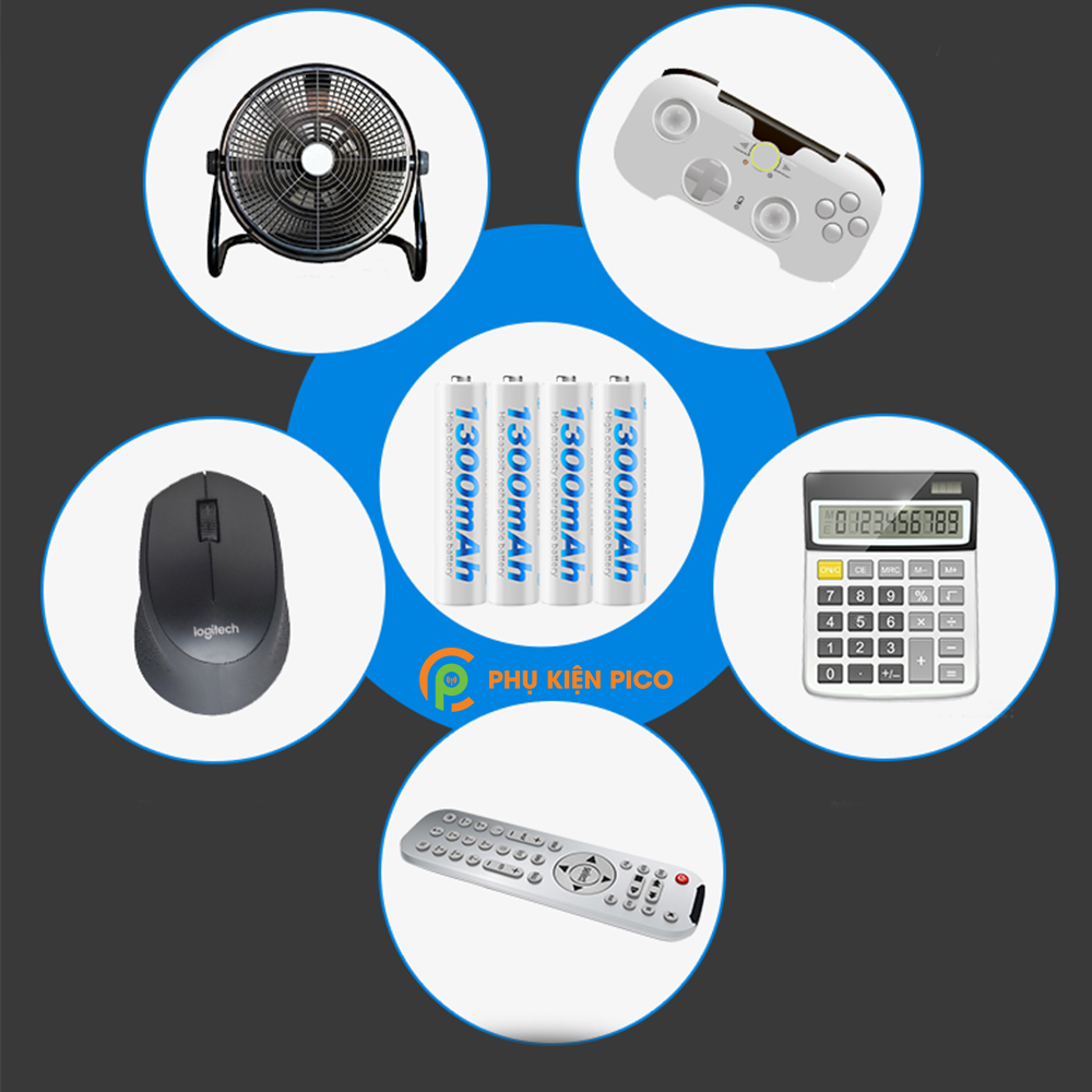 Bộ sạc C807B và 4 Pin sạc Beston AA 1200 mAh, AAA 1300 mAh có thể sạc lại nhiều lần - combo2