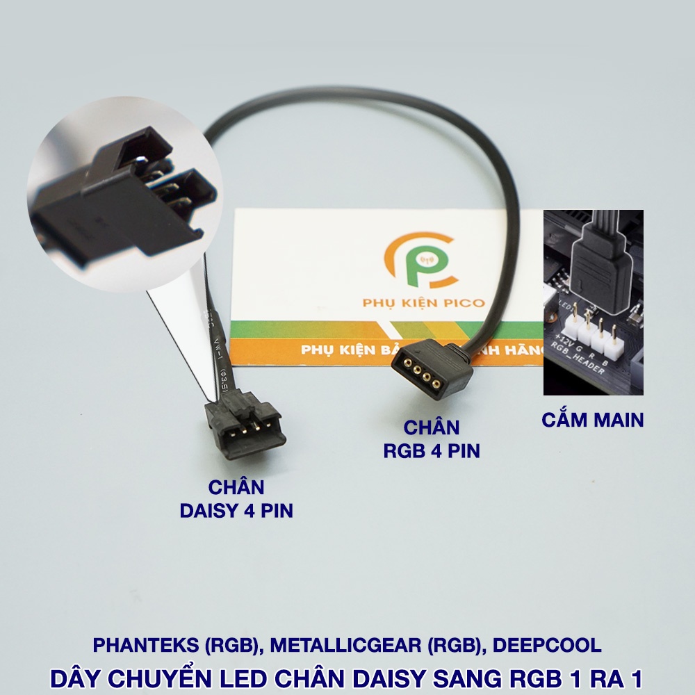 Dây chia RGB và dây chia ARGB – Dây chuyển đổi LED RGB/ ARGB sang Daisy Chain cho đèn LED và quạt Case Phanteks, Deepcool