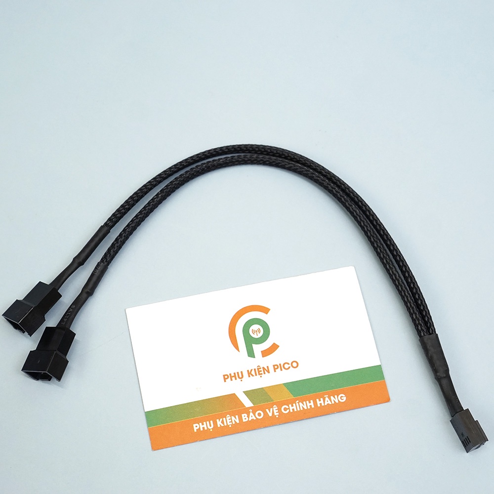 Dây chia nguồn fan 1 ra 2 PWM - Dây chia nguồn quạt case 1 ra 2 có PWM bọc dù siêu bền