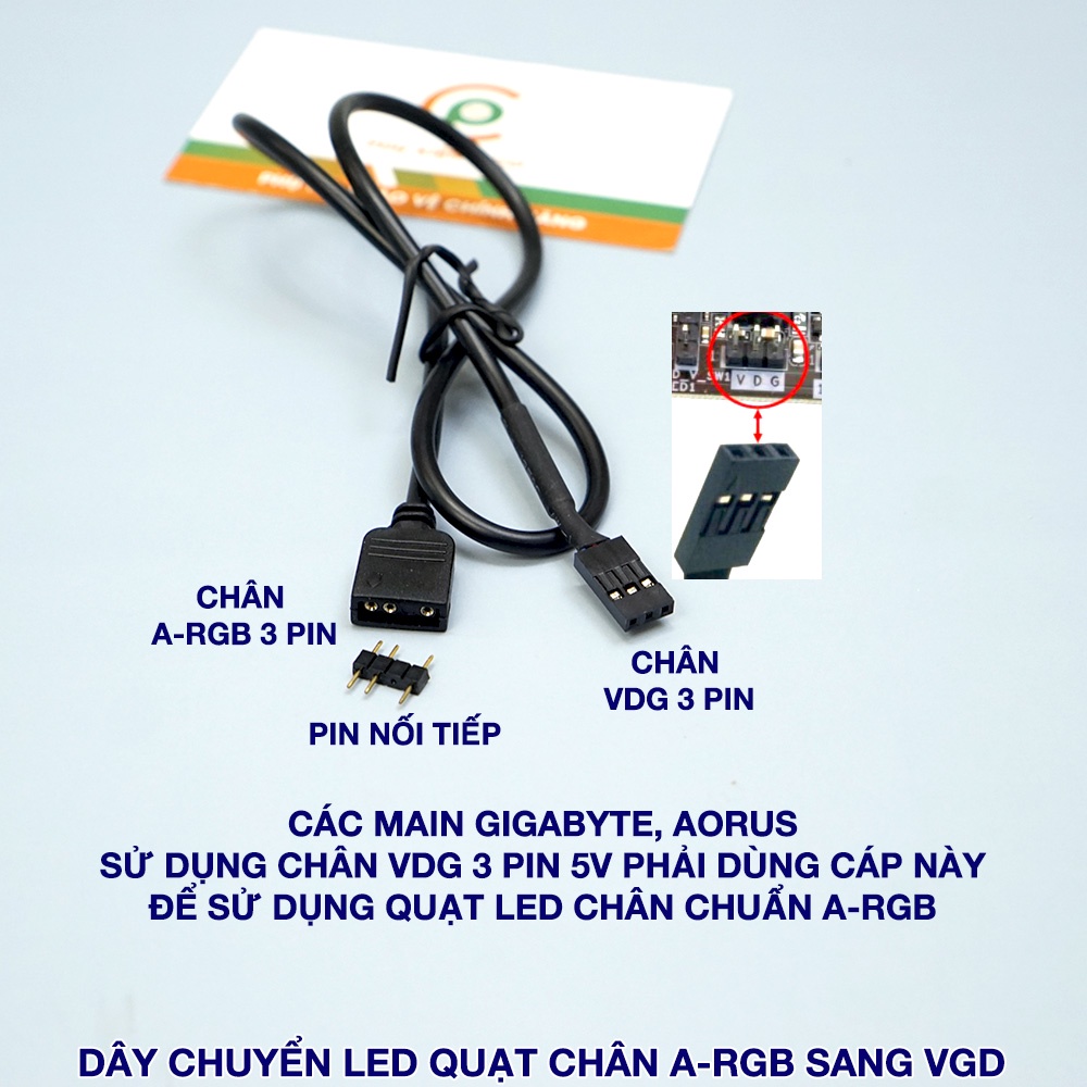 Dây chuyển VDG sang ARGB 3 Pin dành cho Mainboard Gigabyte Addressable RGB