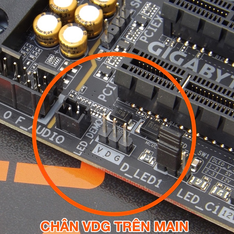 Dây chuyển VDG sang ARGB 3 Pin dành cho Mainboard Gigabyte Addressable RGB