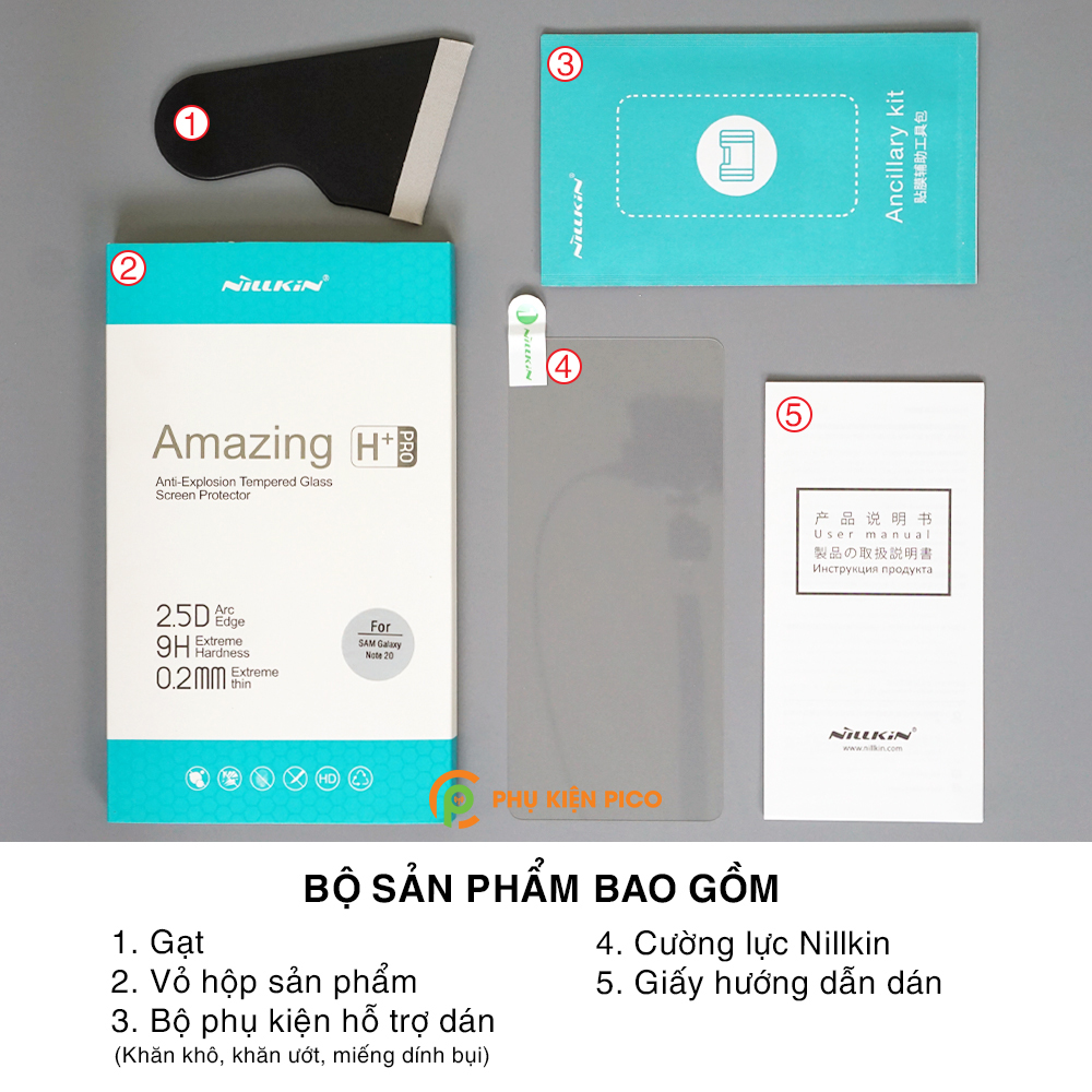 Kính cường lực Samsung Galaxy Note 20 chính hãng Nillkin Amazing H+ Pro bảo vệ màn hình