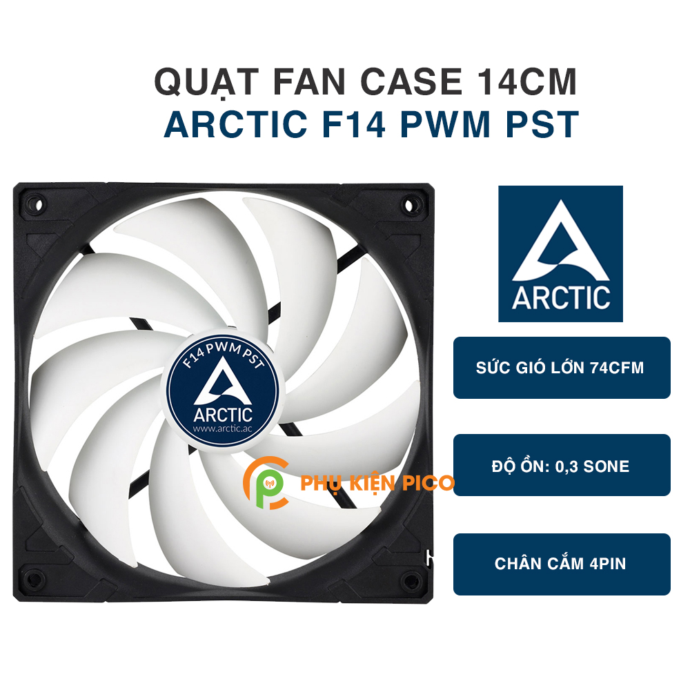 Quạt tản nhiệt case máy tính Arctic F14 PWM PST - Quạt Fan Case 14cm