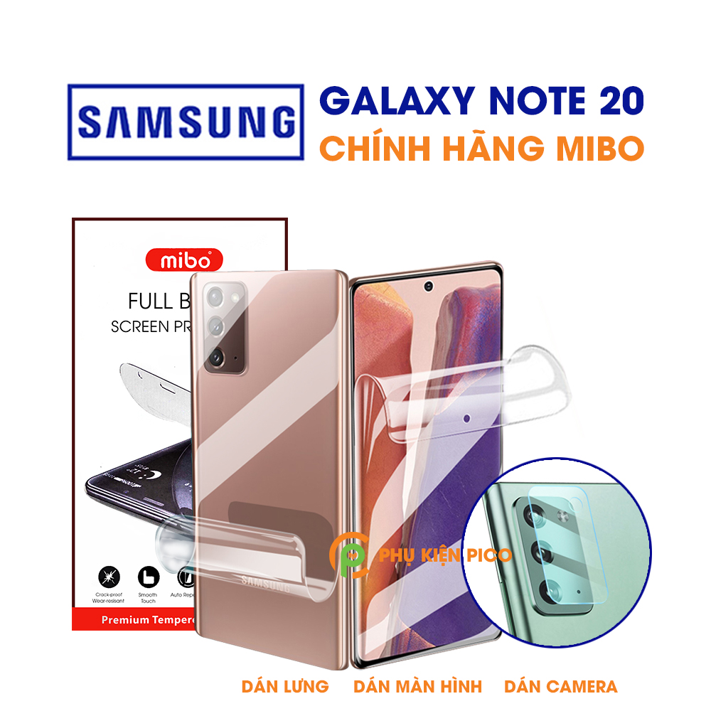 Dán màn hình và Dán lưng Samsung Galaxy Note 20 chính hãng Mibo PPF dẻo trong suốt và Dán camera Samsung Galaxy Note 20 - Combo 3