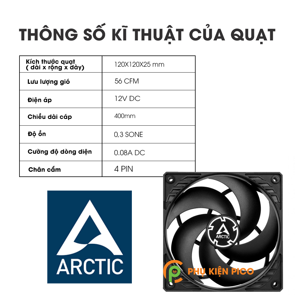 Quạt tản nhiệt case máy tính Arctic P12 PWM - Quạt Fan Case 12cm