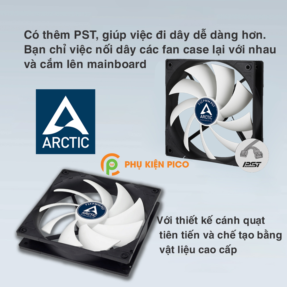 Quạt tản nhiệt case máy tính Arctic F12 PWM PST - Quạt Fan Case 12cm
