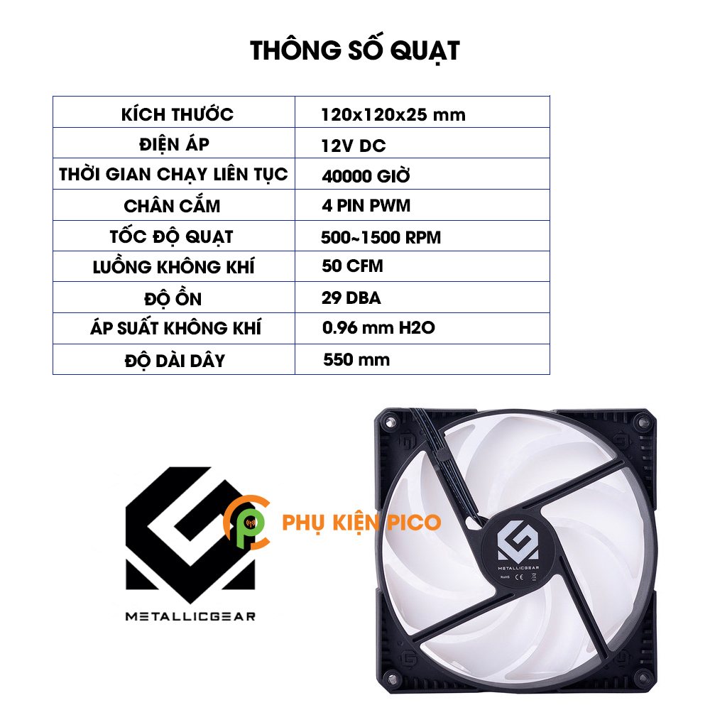 Quạt tản nhiệt case máy tính Phanteks MetallicGear Skiron RGB 120mm – Quạt fan case MetallicGear Skiron
