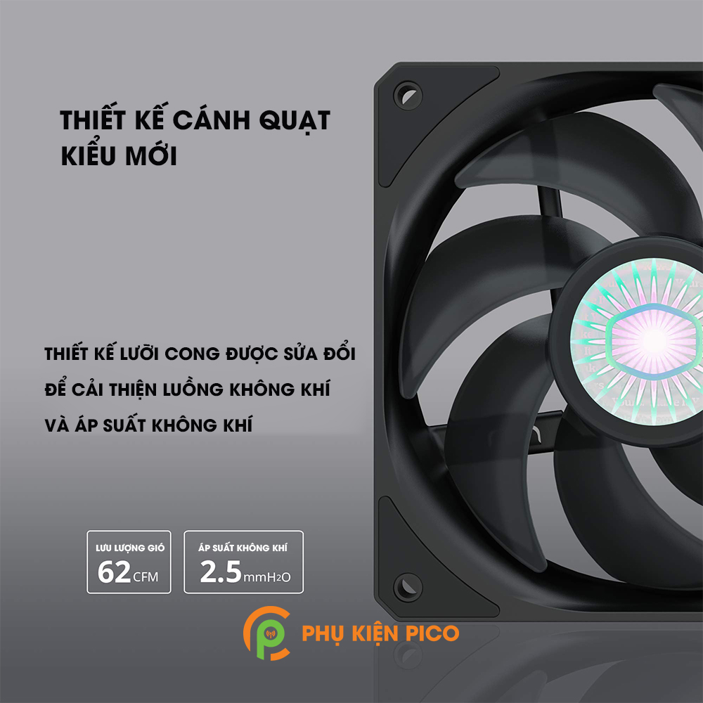 Quạt tản nhiệt case máy tính Cooler Master SickleFlow 120 - Quạt SickleFlow 12cm