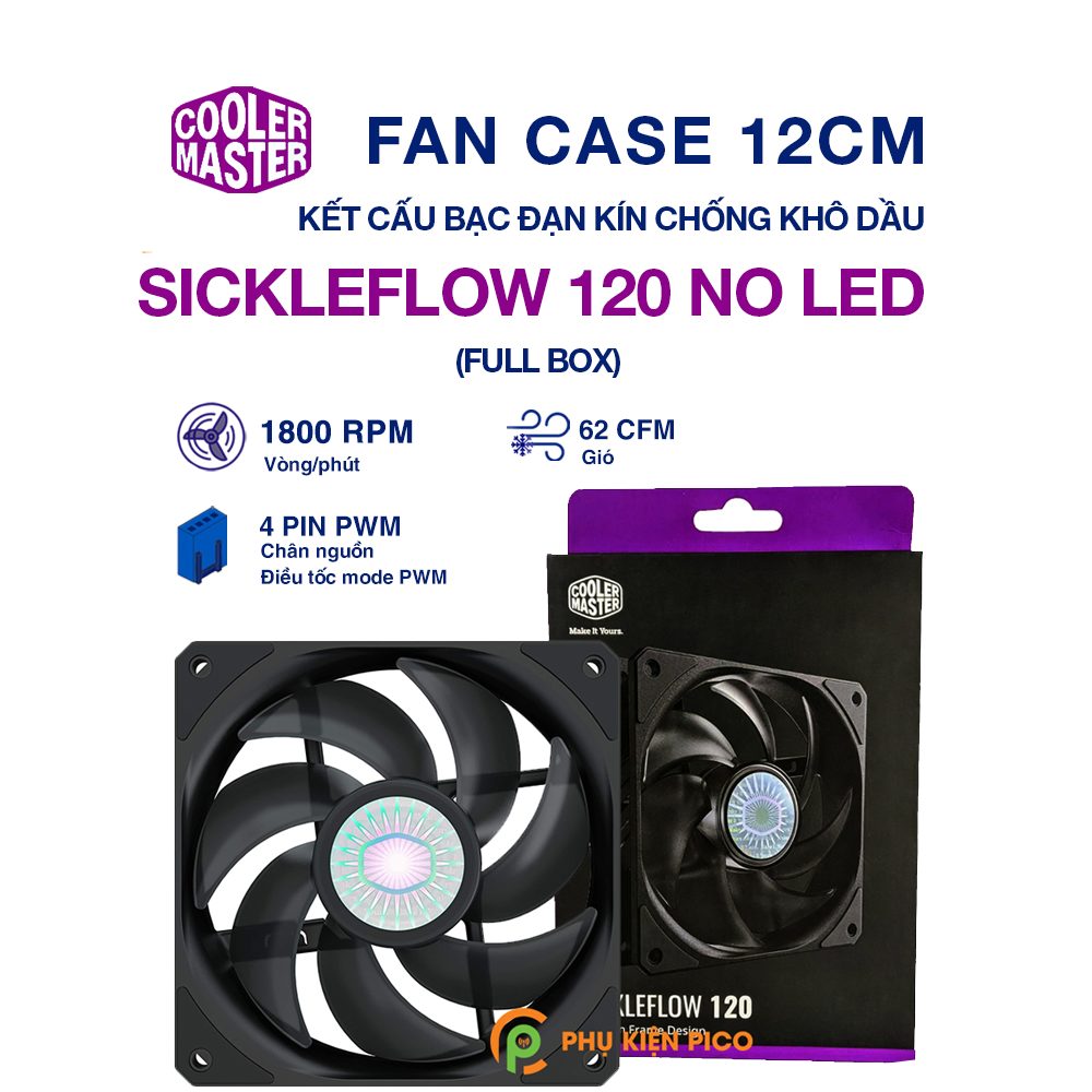 Quạt tản nhiệt case máy tính Cooler Master SickleFlow 120 - Quạt SickleFlow 12cm