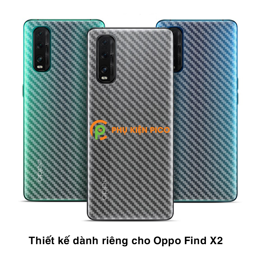 Dán lưng Oppo Find X2 vân Carbon 3D tản nhiệt tốt – Dán lưng vân Carbon Oppo Find X2