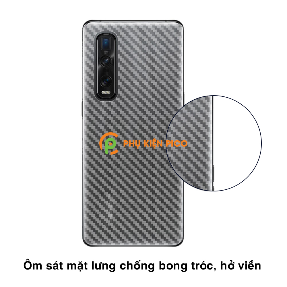Dán lưng Oppo Find X2 Pro vân Carbon 3D tản nhiệt tốt – Dán lưng vân Carbon Oppo Find X2 Pro