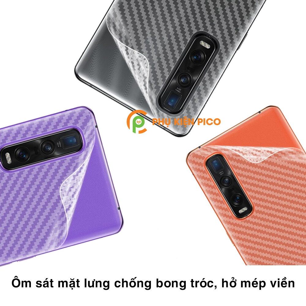 Dán lưng Oppo Find X2 Pro vân Carbon 3D tản nhiệt tốt – Dán lưng vân Carbon Oppo Find X2 Pro