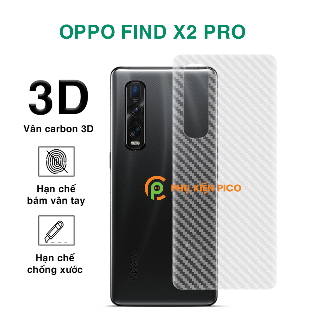 Dán lưng Oppo Find X2 Pro vân Carbon 3D tản nhiệt tốt – Dán lưng vân Carbon Oppo Find X2 Pro