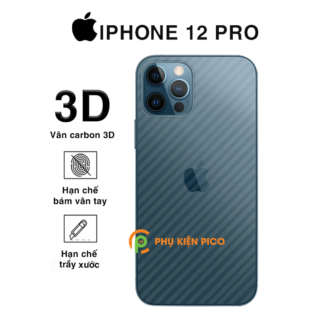 Dán lưng Iphone 12 Pro vân carbon 3D tản nhiệt tốt – Dán lưng vân carbon Iphone 12 Pro