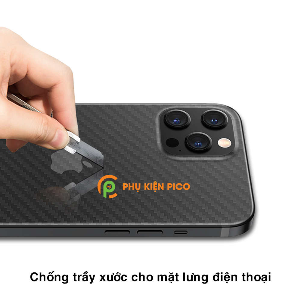 Dán lưng Iphone 12 Pro Max vân carbon 3D tản nhiệt tốt – Dán lưng vân carbon Iphone 12 Pro Max