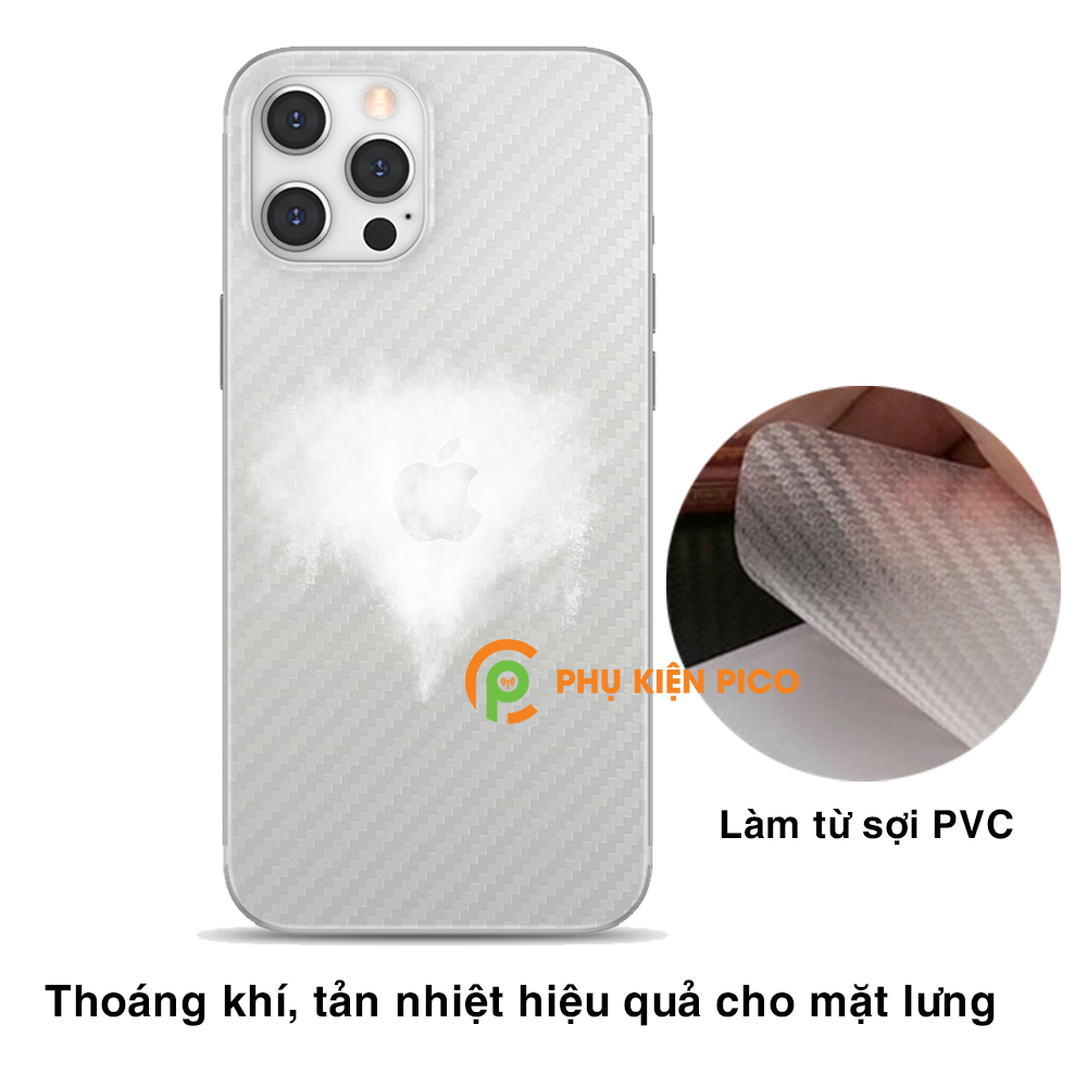 Dán lưng Iphone 12 Pro Max vân carbon 3D tản nhiệt tốt – Dán lưng vân carbon Iphone 12 Pro Max