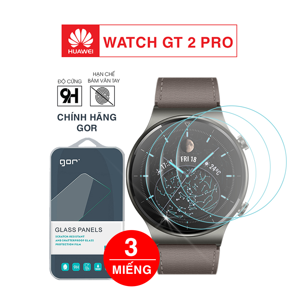 Cường lực Huawei GT 2 Pro chính hãng Gor bộ 3 miếng bảo vệ đồng hồ – Dán màn hình Huawei Watch GT 2 Pro
