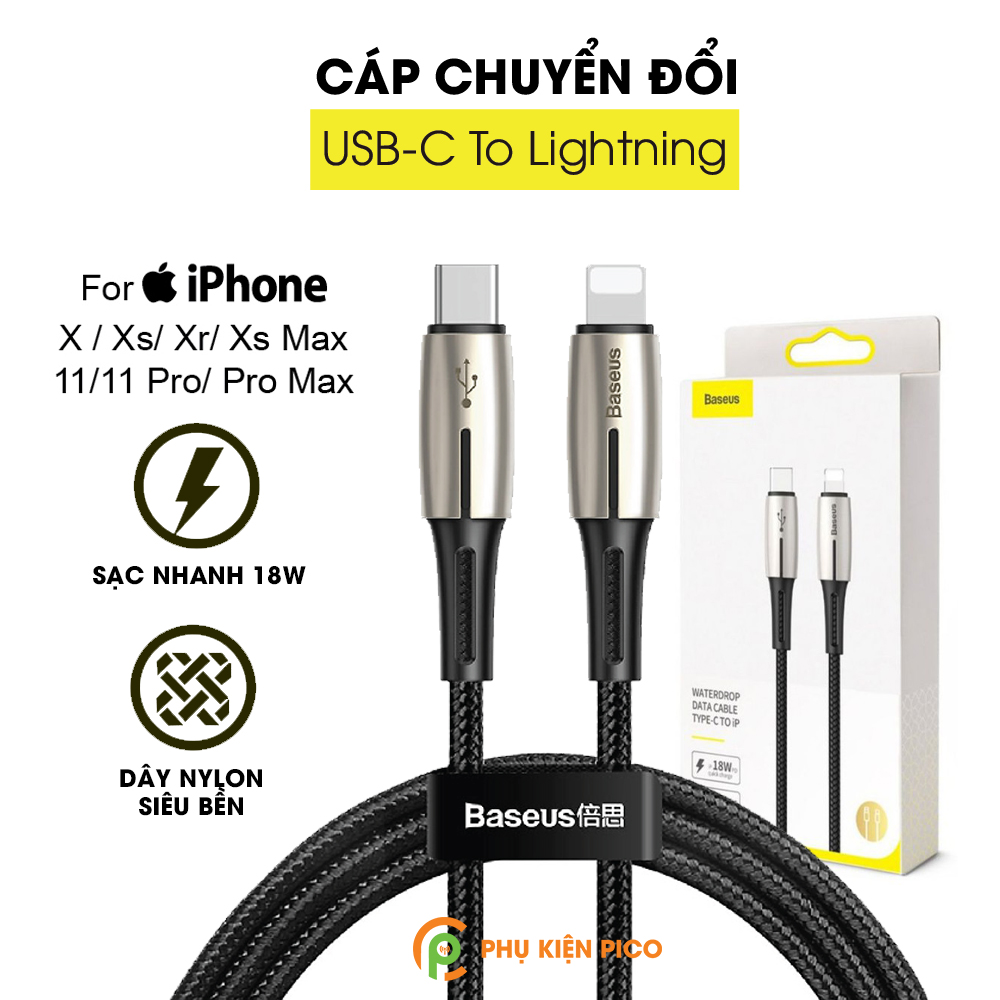 Bộ sạc nhanh cho Iphone X / Iphone 11 Series chính hãng Baseus combo củ sạc và cáp sạc – Sạc nhanh Iphone X / Iphone 11 Series