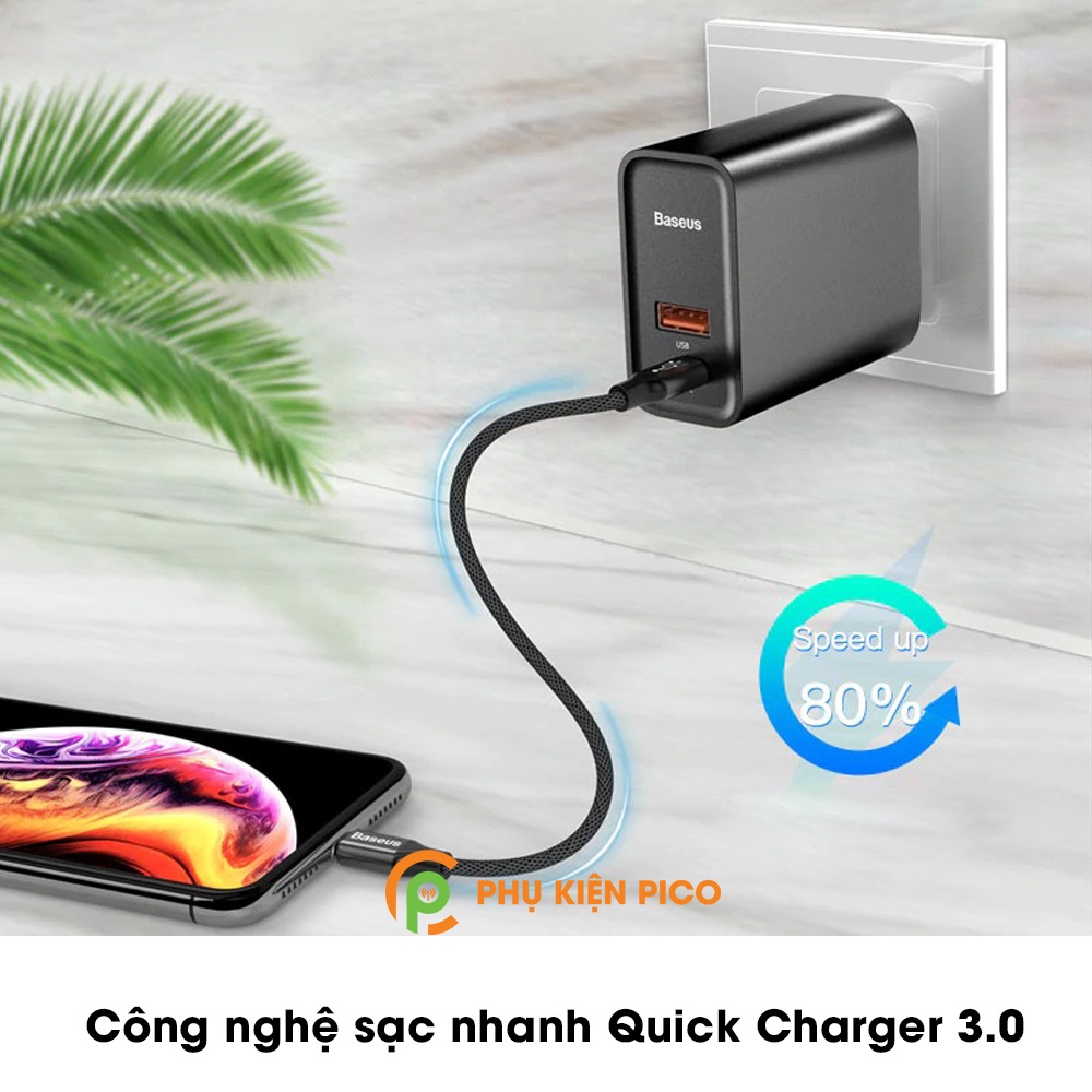 Bộ sạc nhanh cho Iphone X / Iphone 11 Series chính hãng Baseus combo củ sạc và cáp sạc – Sạc nhanh Iphone X / Iphone 11 Series