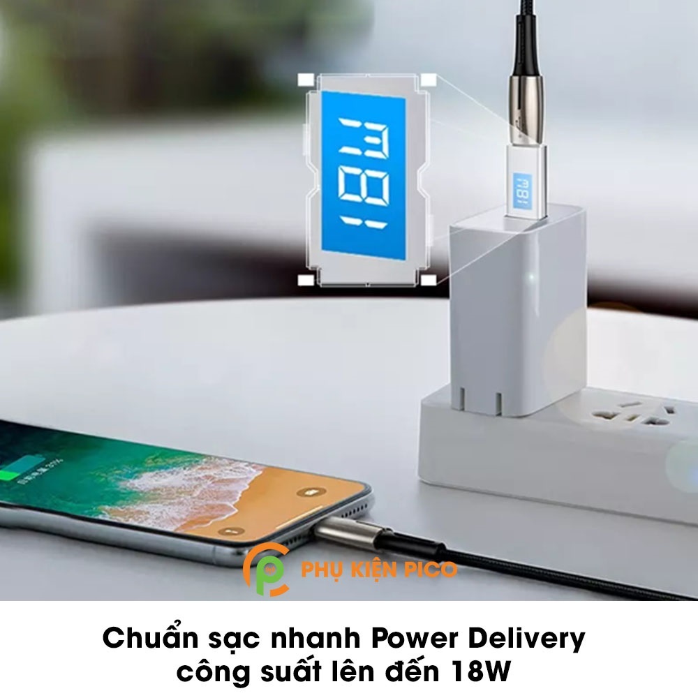 Cáp chuyển đổi Type C to Lightning dành cho Iphone 12 chính hãng Baseus sạc nhanh 18W, dài 1.3m – Cáp sạc nhanh