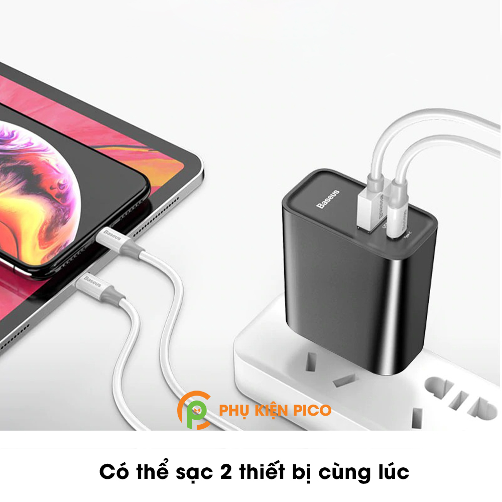 Củ sạc nhanh Iphone 12 Pro 2 cổng Type C và USB Speed Dual Quick Charger 30W – Củ sạc Iphone 12 Pro