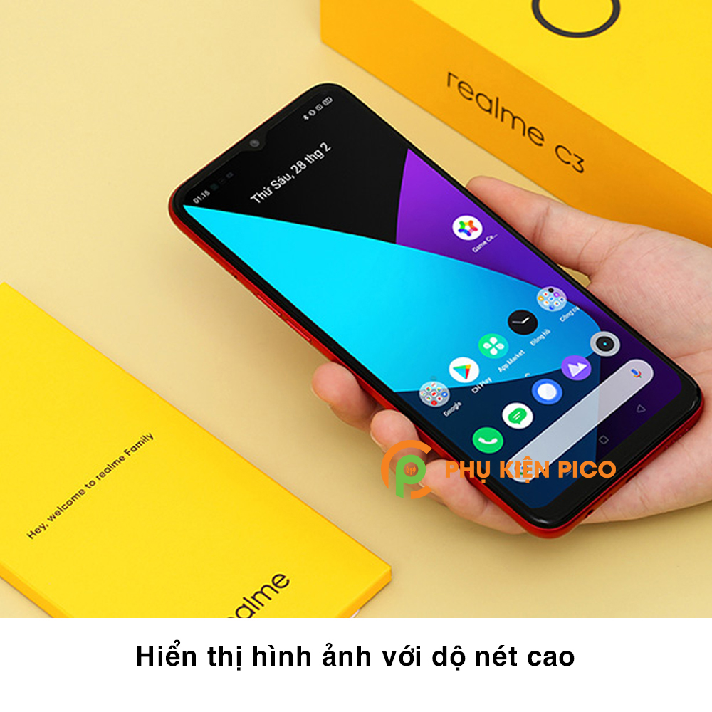 Cường lực Realme C3 chính hãng Gor độ cứng 9H chống trầy xước – Dán màn hình Realme C3