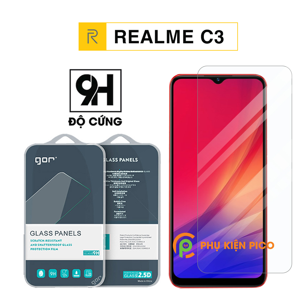 Cường lực Realme C3 chính hãng Gor độ cứng 9H chống trầy xước – Dán màn hình Realme C3