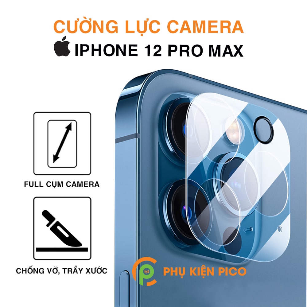 Cường lực camera Iphone 12 Pro Max full cụm camera độ cứng 9H