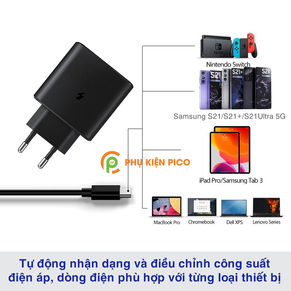 Củ sạc siêu nhanh 45W cho Samsung Galaxy Note 10/ Note 20/ S20 Series/ Z Fold 2/ Z Flip cổng Type C chính hãng NoBox