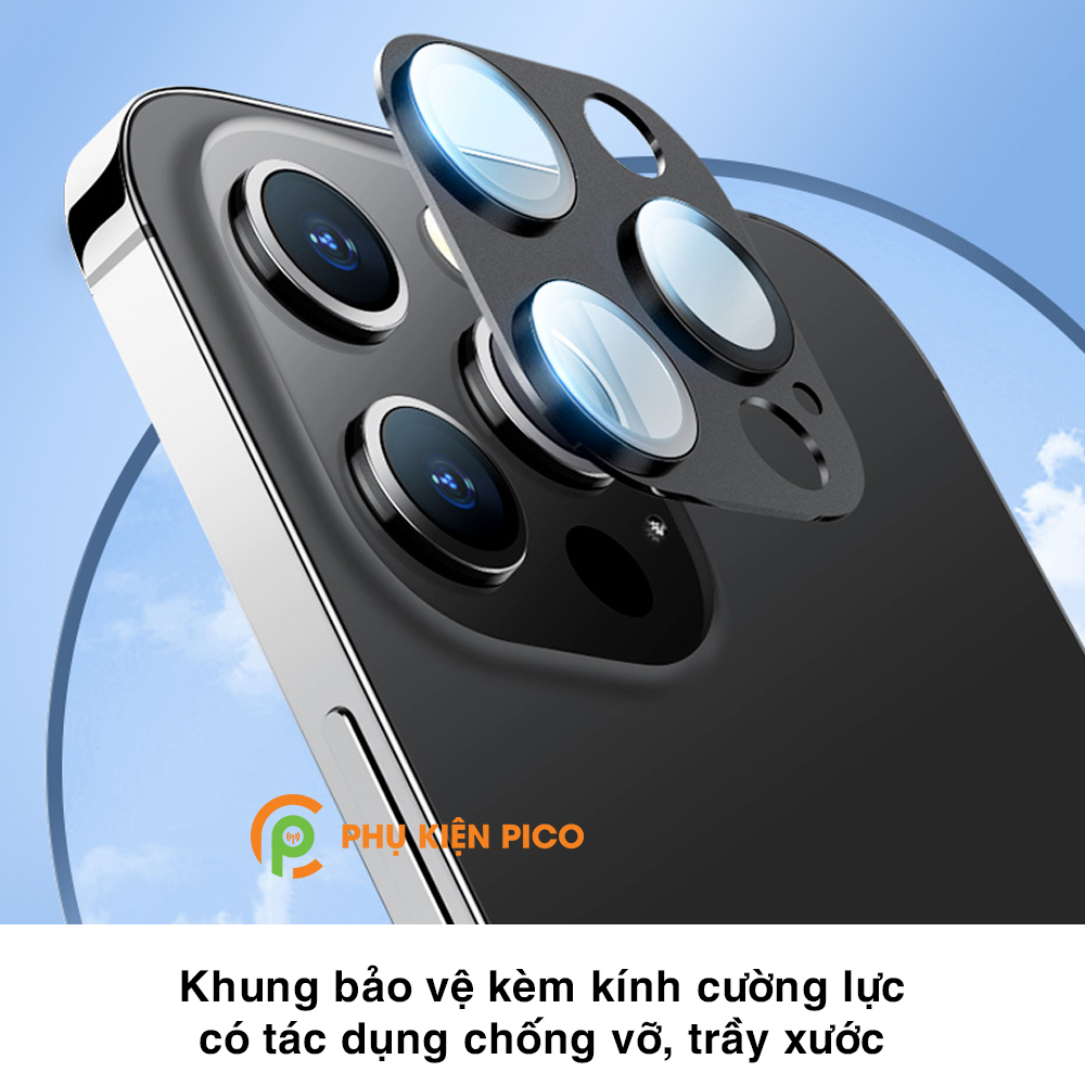 Khung kim loại bảo vệ camera Iphone 12 Pro Max kèm kính cường lực chính hãng Hoco chống trầy xước – Khung bảo vệ cụm camera Iphone 12 Pro Max