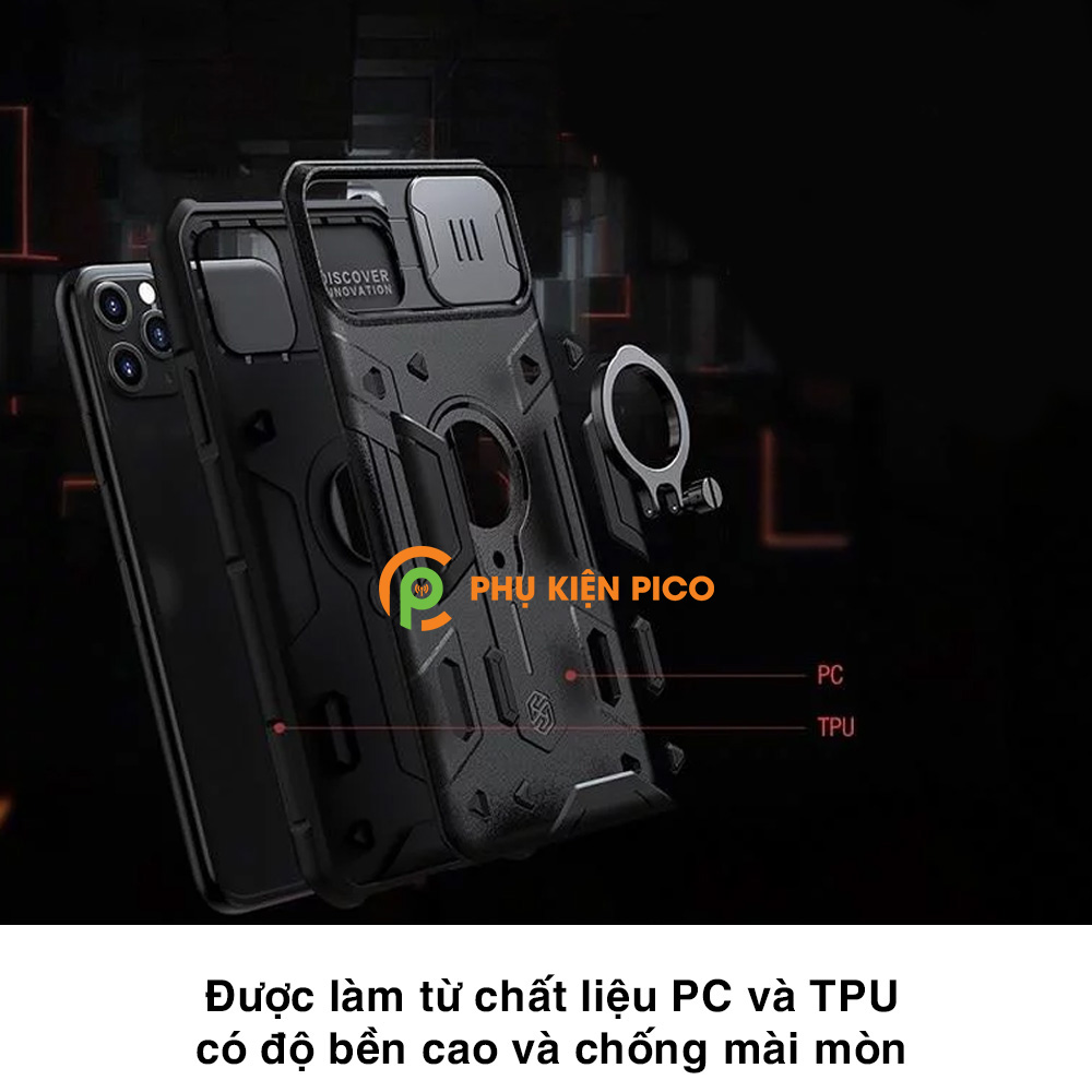 Ốp lưng chống sốc iPhone 11 Pro Max chính hãng Nillkin có nắp trượt bảo vệ camera sau - Ốp điện thoại iPhone 11 Pro Max