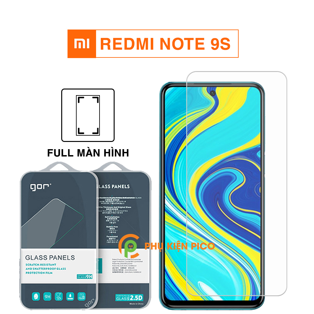 Kính cường lực Redmi Note 9s full màn hình chính hãng Gor dùng chung với mọi loại ốp lưng – Dán màn hình Xiaomi Redmi Note 9s