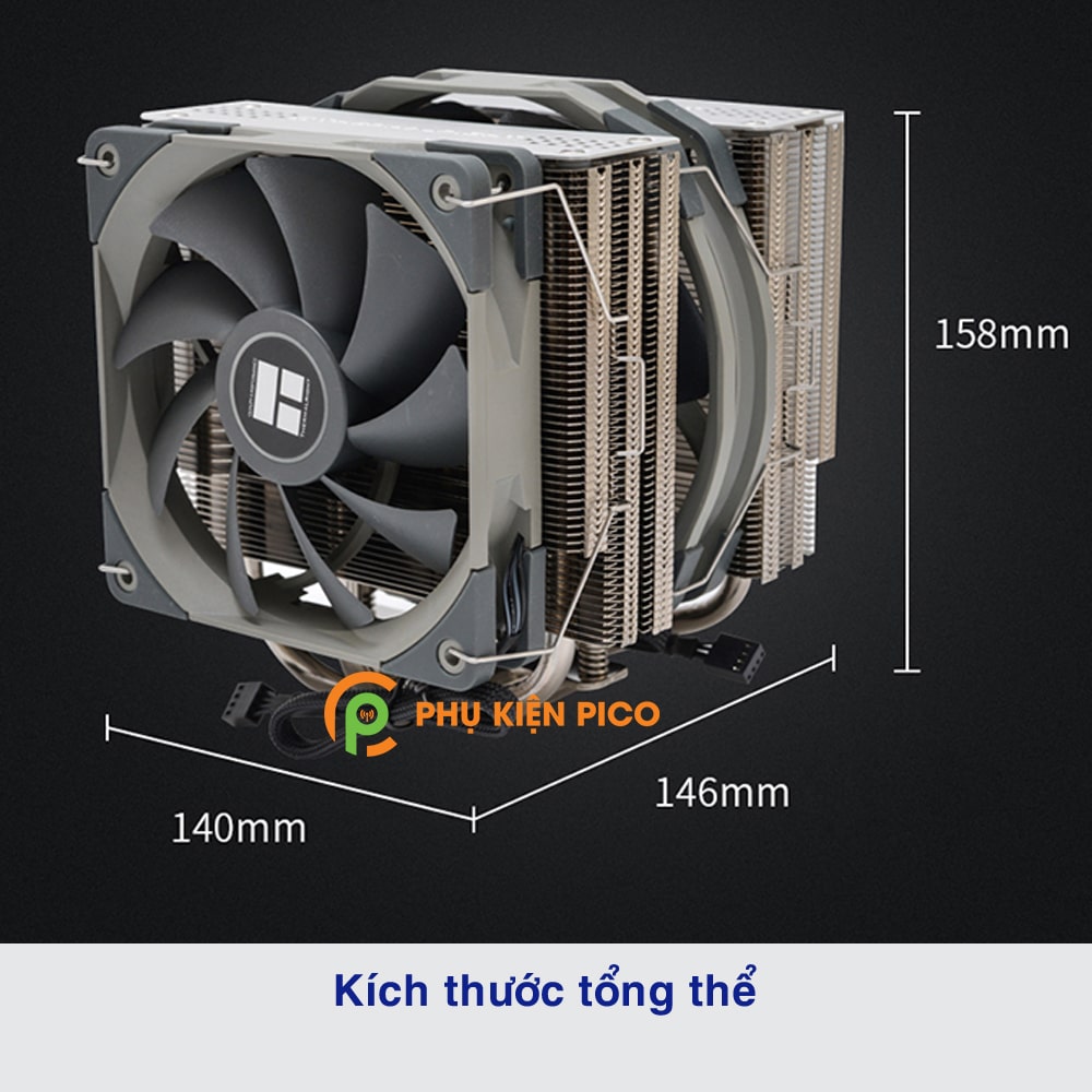 Quạt tản nhiệt CPU chính hãng Thermalright Frost Spirit FS140 4 ống mạ Nickel, tản tháp 2 quạt