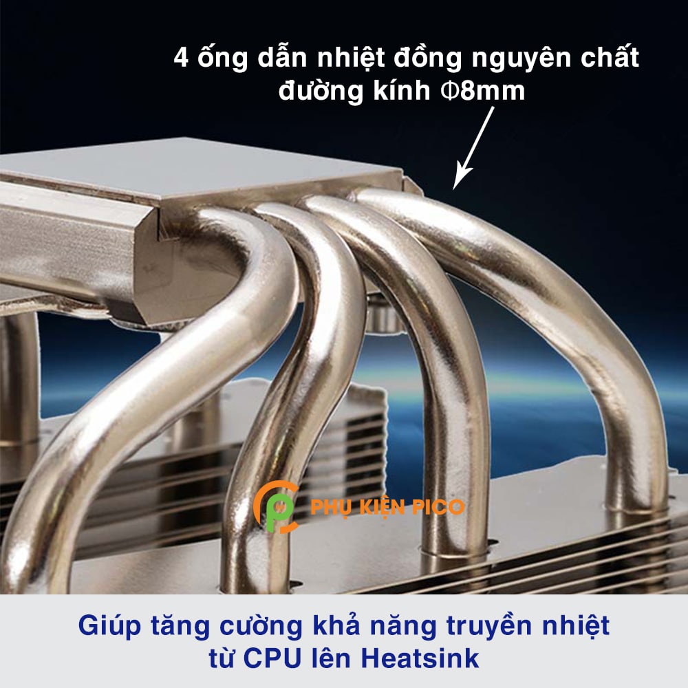 Quạt tản nhiệt CPU chính hãng Thermalright Frost Spirit FS140 4 ống mạ Nickel, tản tháp 2 quạt