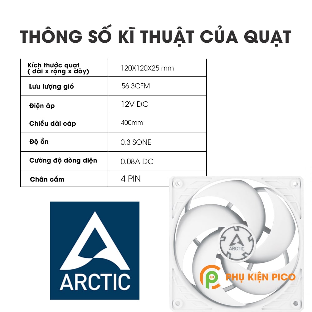 Quạt tản nhiệt case máy tính Arctic P12 PWM - Quạt Fan Case 12cm