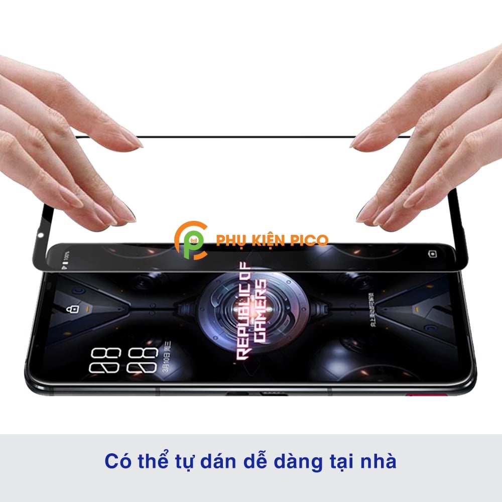Kính cường lực Rog Phone 5 Pro full màn hình viền đen siêu mỏng Monqiqi