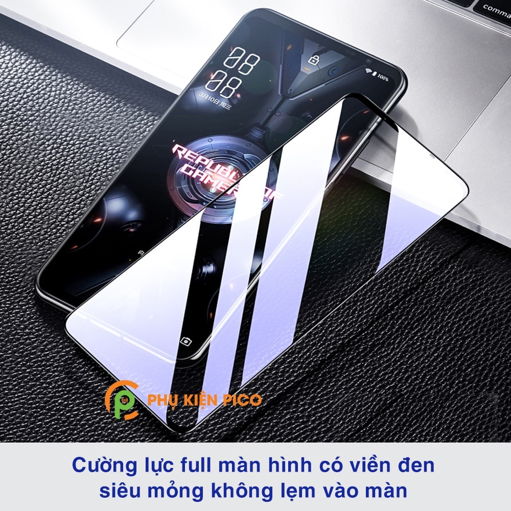 Kính cường lực Rog Phone 5 Pro full màn hình viền đen siêu mỏng Monqiqi
