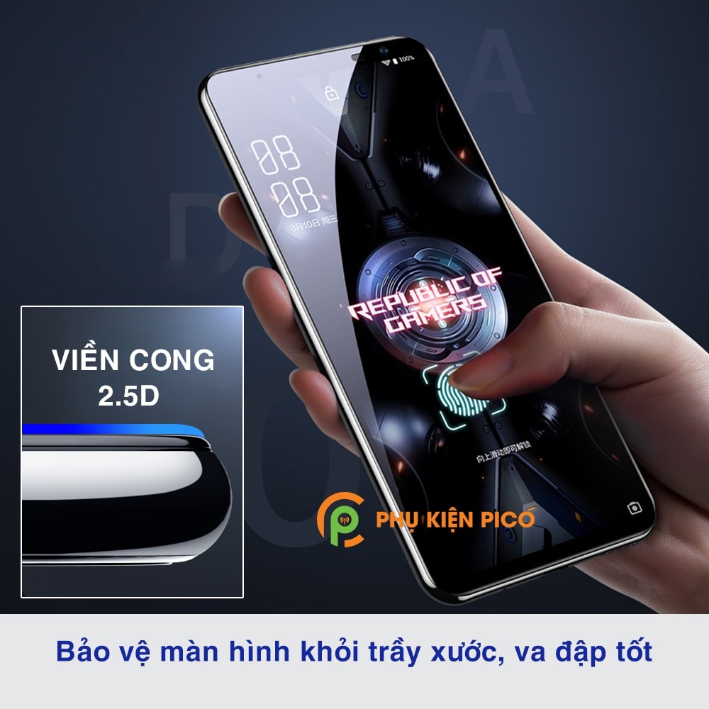 Kính cường lực Rog Phone 5 Pro full màn hình viền đen siêu mỏng Monqiqi